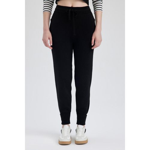 Jogger Knit Trousers Pocketed Basic Plain Beli Lastik Lace-Up