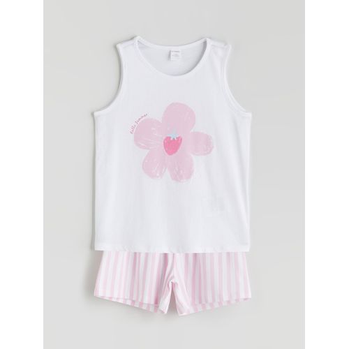 Flowered Girl's Tank Top And Shorts 2 Pack