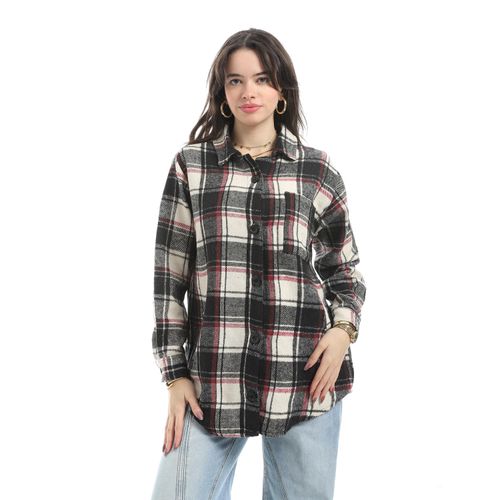 Women's Plaid Button-Down Shirt
