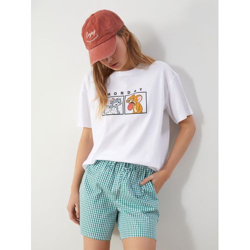 Crew Neck Tom And Jerry Printed Women's T-Shirt