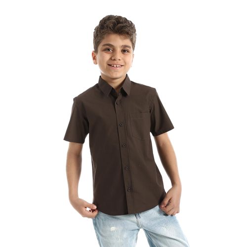 Regular Fit Short Sleeve Shirt - Brown
