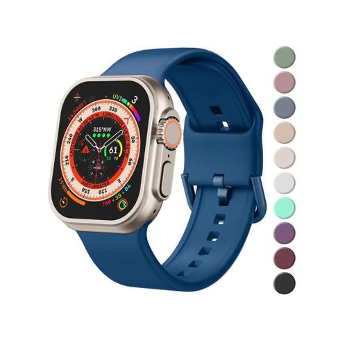 Sport Band For Apple Watch Ultra Bands 49mm 45mm 44mm 42mm, Soft Silicone Wristband Replacement Strap with Classic Clasp for iWatch Series 9 Ultra2 SE 8 7 6 5 4 3 2 1 for Women Men
