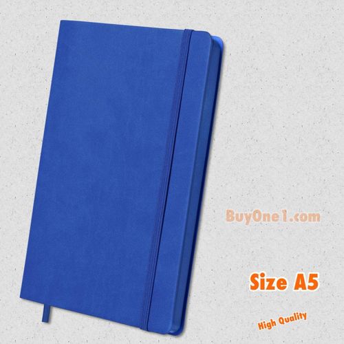 Premium Leather Notebook with Matching Colored Edges Royal Blue