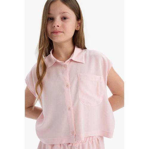 Cropped Fit Cotton Short Sleeve Shirt Girls'