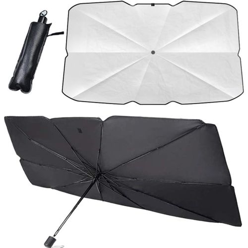 Car Windscreen Sun Protection, 360° Rotatable, Foldable, UV Protection Car Parasol, Heat Insulation, Easy Storage, for Car, SUV, Truck (140 x 80 cm)
