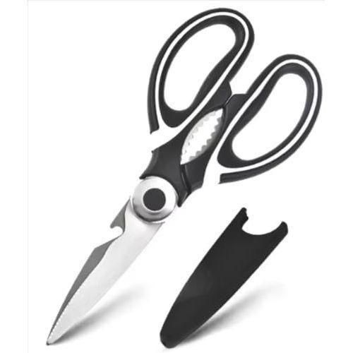 Multi-purpose kitchen scissors with a sheath