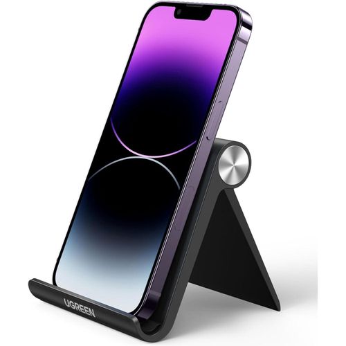 Multi-Angle Adjustable Desktop Phone Stand Foldable Holder Mount for Smartphones and Tablets Black