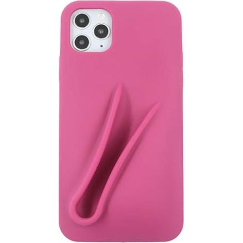 Soft-touch silicone mobile phone case for iPhone 11 Pro Max, simple matte design, shockproof and fingerprint-resistant cover (red)