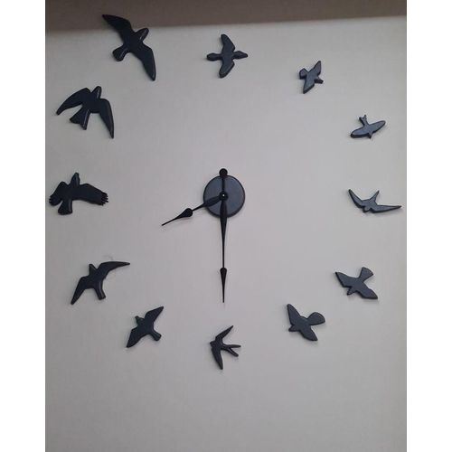 MDF Wood Clock - Black - 80 * 80 - CL-B-064