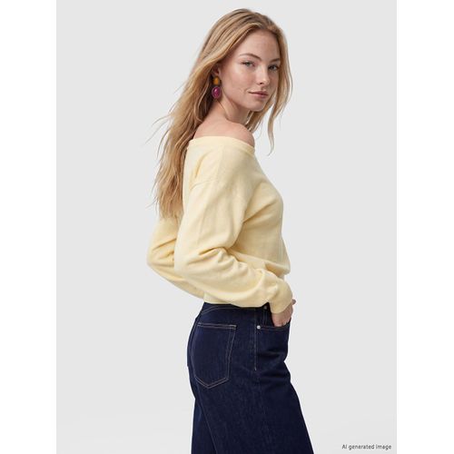 Slash Neck Women's Knitwear Sweater