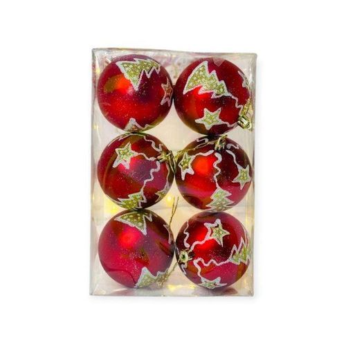 6pcs Christmas Tree Ornaments Glitter Balls Decorative Hanging Balls for Party