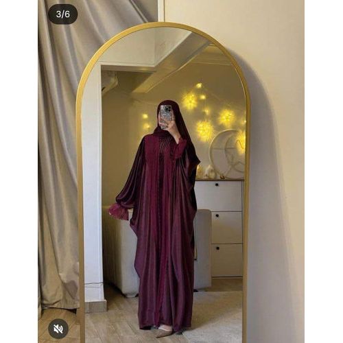 Long navy abaya for women, Ramadan abaya, custom size 85 kg