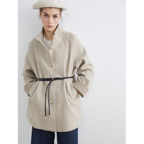 Belted Grandad Collar Women's Cachet Coat