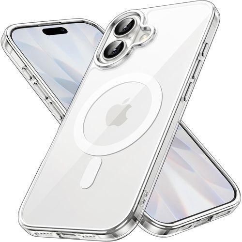 Magnetic Cover for iPhone 17 6.3 Inches Compatible with MagSafe, Shockproof Mobile Phone Bumper Case, Anti-Scratch Back Transparent (Transparent)