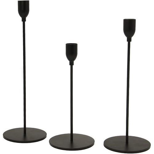 Matte black candle holders, 3-piece set by Bodhi