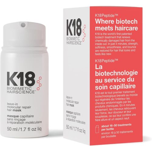 Leave-In Molecular Hair Mask, Repairs Dry or Damaged Hair, Reverse Hair Damage from Bleach, Colour, Chemical Services & Heat, 50ml