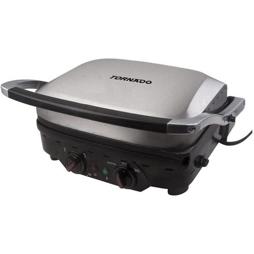 Electric Grill 1800 Watt, Grill Opening 180 Degree, 4 Power Levels, Maximum Temperature 220 C, Black x Stainless Steel