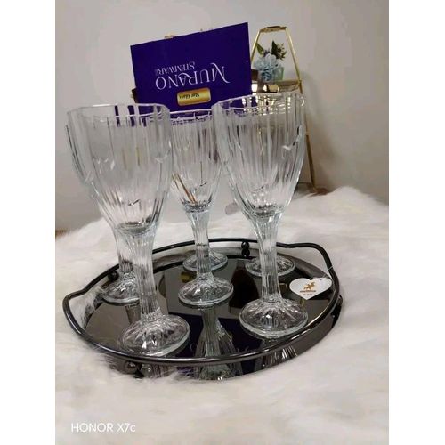 Set of 6 ribbed glasses in a chic box, pure glass