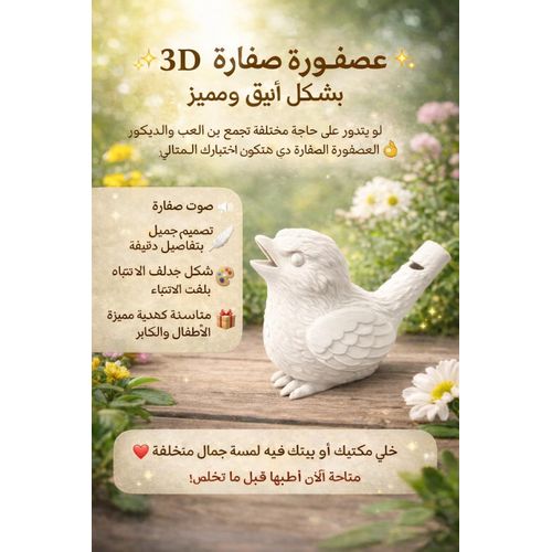 Stylish 3D whistling bird-color:white– a delightful sound and a distinctive decorative touch