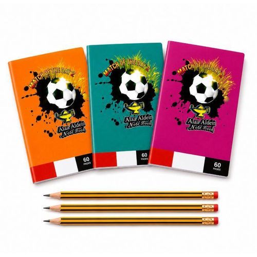 School Stationery Bundle – 3 Regular Ruled Notebooks, 56 Pages Each + 3 Graphite Pencils