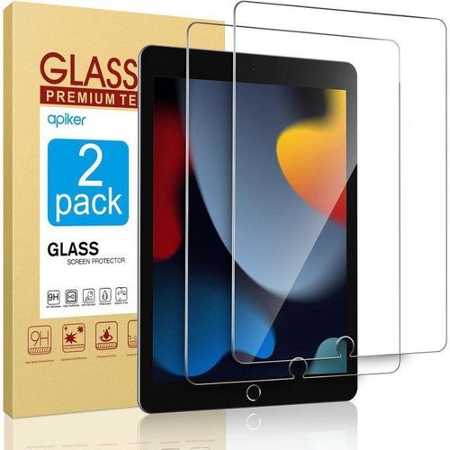 Screen protector compatible with iPad 9th generation / iPad 8th generation 10.2-inch, tempered glass compatible with iPad 9, 8, 7 (2021/2020/2019) - 2 pieces
