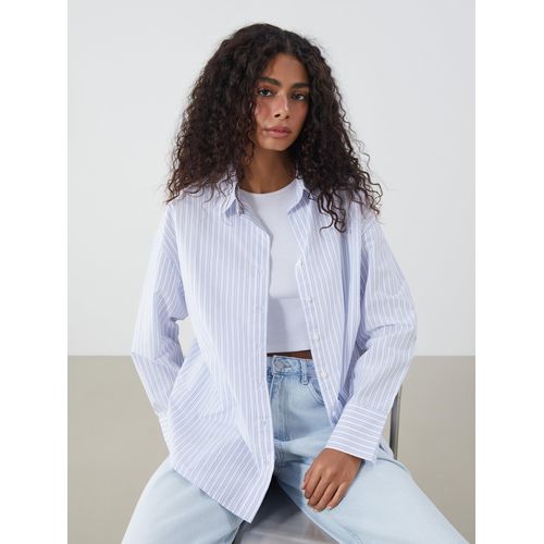 Striped Oversize Poplin Women's Shirt