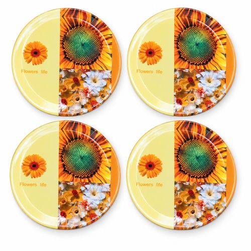 4 Piece Melamine Coaster Set for Cups and Mugs