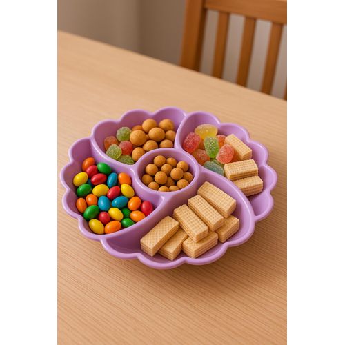 5-hole serving plate for snacks and sweets