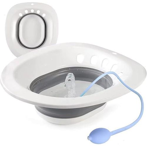 Sitz Toilet Seat Foldable Steam Seat for Postpartum Care Hemorrhoid Relief and Perineal Therapy Portable Hygienic Bath Soak Basin for Convenient Use and Recovery (Grey)