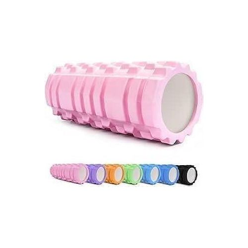 Multicolor Premium Lightweight Foam Roller (35cm) – High-Density Light Pink Deep Tissue Muscle Massage Roller for Yoga, Pilates, Pain Relief & Physical Therapy – Portable Recovery Equipment for Home & Gym