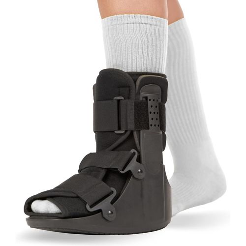 Short Walking Boot - Orthopedic Medical Walker Cast for Broken Toe Injuries, Sprained Ankles, Metatarsal Stress, Post-Op Support Left or Right Foot Fracture Shoe Fits Men and Women (L)