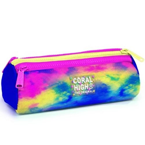Kids Colorful Batik Pattern Three-Compartment Pencil Case