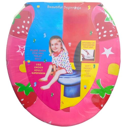 Portable Training Seat with Soft Padding - Comfortable Travel Toilet for Toddlers, Unisex Design with Print