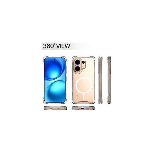 Vivo V60 5G / V60e 5G / Vivo T4 Pro 5G Hybrid Shockproof Clear Back Cover Soft TPU Case Cushioned Edges for Ultimate Protection Back Cover Case with MagSafe (White,Transparent)