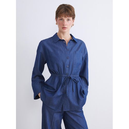 Tie-Waist Women's Denim Shirt