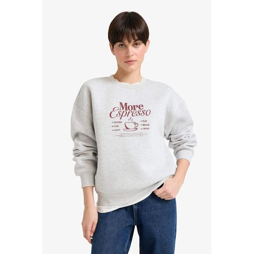Relax Fit Slogan Long Sleeve Sweatshirt