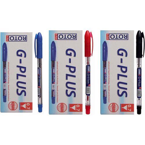 Set of ROTO G-Plus Pens 0.7mm (Blue, Black, Red) 36 Pens