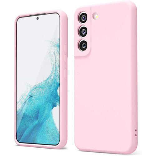 Silicone Case for Samsung Galaxy S22, Thin Soft Rubber Gel Anti-Shock Cover Silky Touch, Slim Aesthetic Protection Cover, Pink