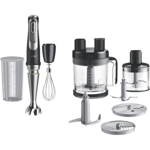 MQ9185XLI MultiQuick 9 Blender - with Active PowerDrive and Slash Control presets, including a masher, blender, chopper, and supercharger, black/stainless steel - 1200W black