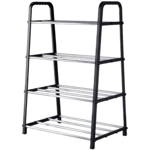 Heavy-duty metal folding shoe rack, open bookshelf, shoe and book rack, home shoe storage rack, large rack