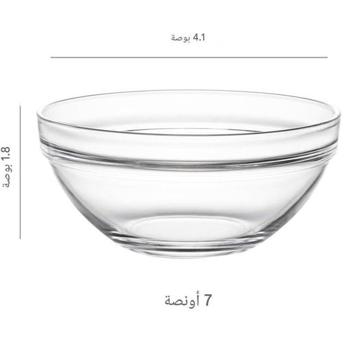6 Piece Roller Set - Transparent Round Glass Roller for salads, snacks and nuts, microwave and dishwashing resistant, 17cm size, versatile kit