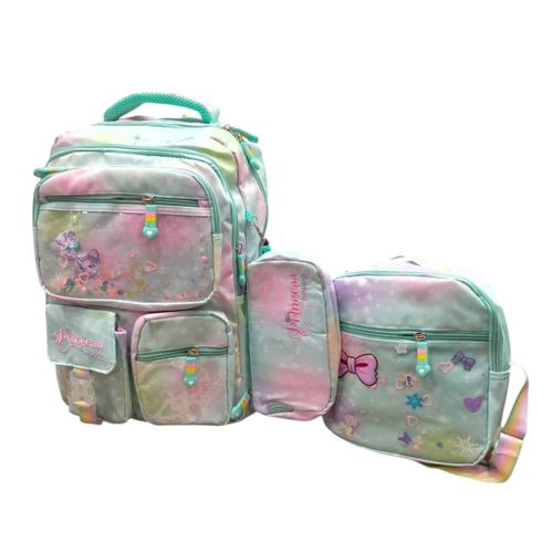 The Princess Happy School Bag Set Backpack with Lunch Box Bag and Pencil Case