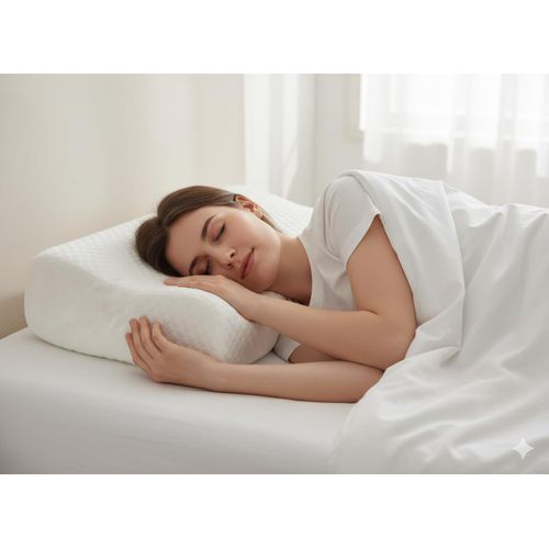 Memory foam pillow, comfortable neck support, rebound technology for side and back sleeping