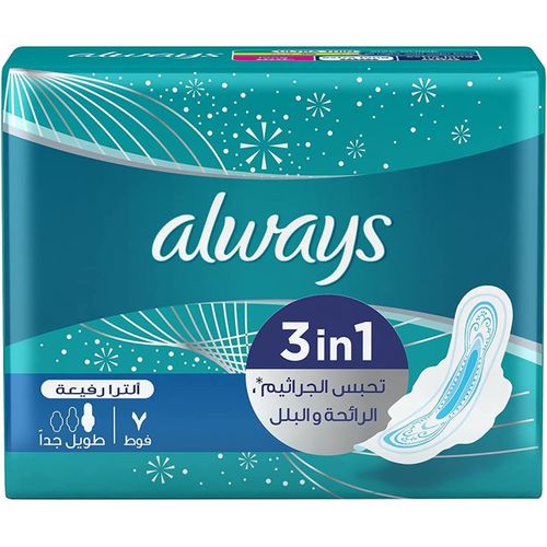 ultra delight, extra long sanitary pads, 7 pieces