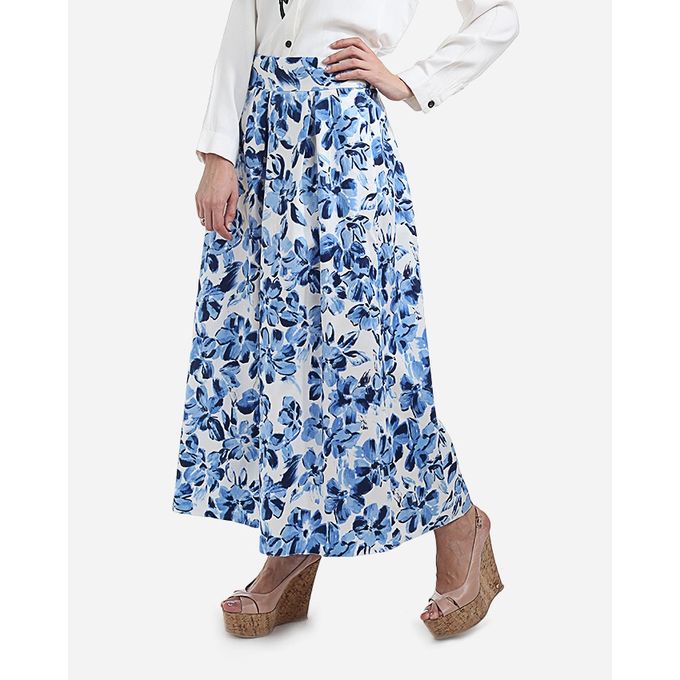 اشتري Femina Floral Maxi Skirt - Blue في مصر