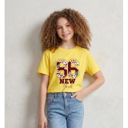 Short Sleeves T-shirt For Girls Cotton Material