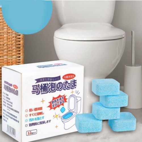 12-Pack Toilet Cleaning Tablets – Effortless Bathroom Cleaning, Eliminates Tough Stains and Odors, Germ-Killing Formula, Long-Lasting Freshness for Toilet Bowls (One pack (12 pieces))