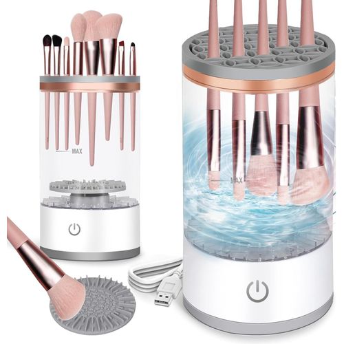 Electric Makeup Brush Cleaner & Dryer Machine - USB Powered Automatic Spinner - Portable Makeup Tool Cleaner.
