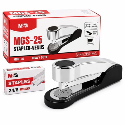 Chenguang MGS-25 Heavy Duty Stapler – Up to 50 Sheets, Compatible with 24/8, 24/6 & 26/6 Staples - 1pcs - No: ABS916JH