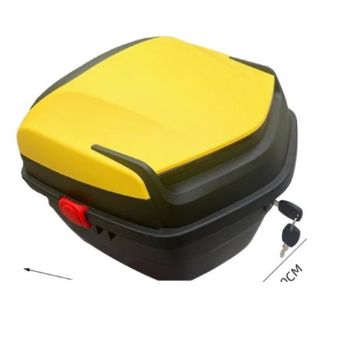 صندوق خلفي للدراجة النارية، حقيبة تخزين كبيرة مقاومة للماء مع مفتاحين